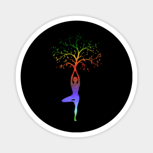 Multi-Color Yoga Tree Pose Balancing Asana Magnet